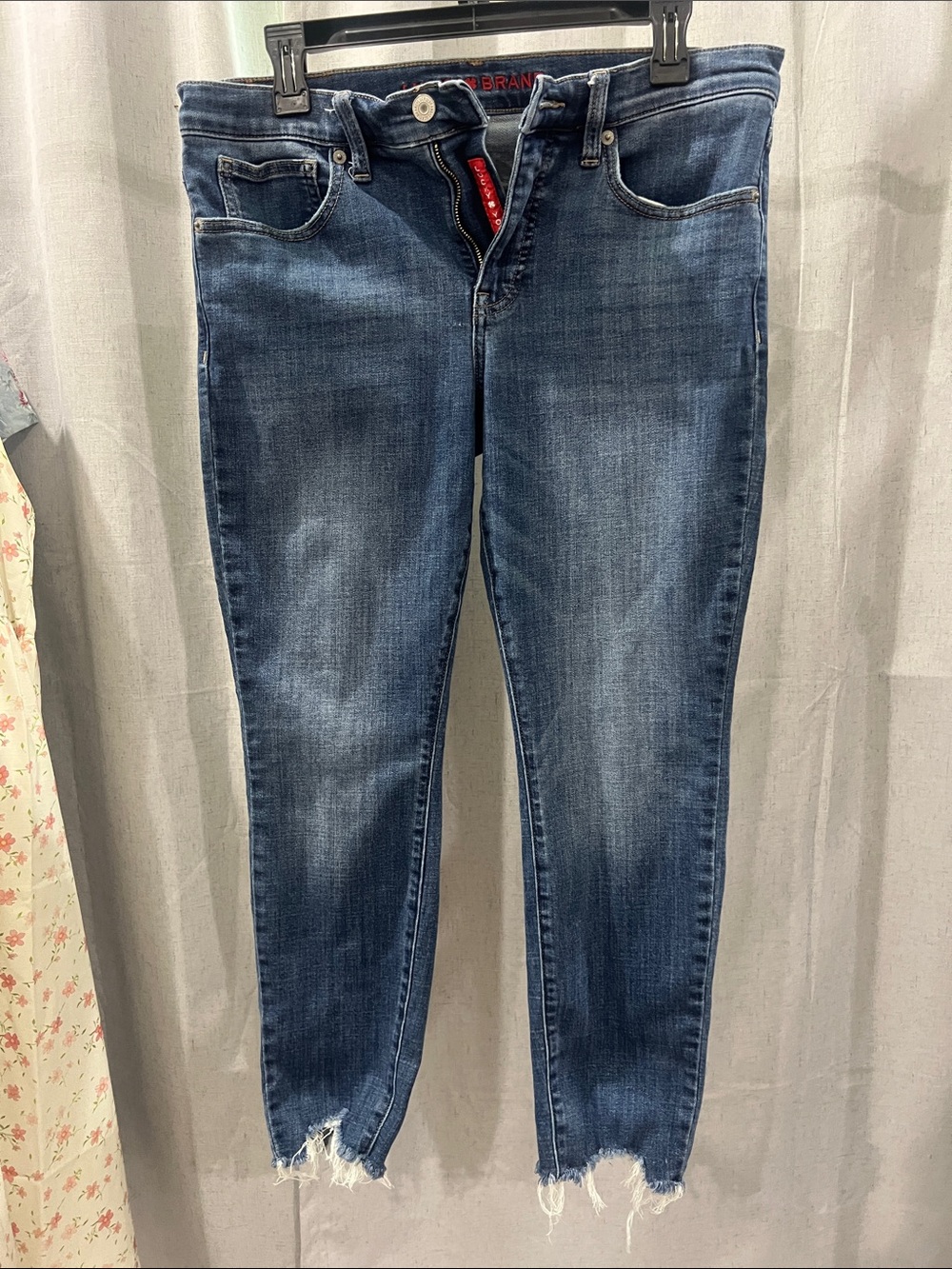 Lucky Brand Blue Skinny Jeans with Raw Hem